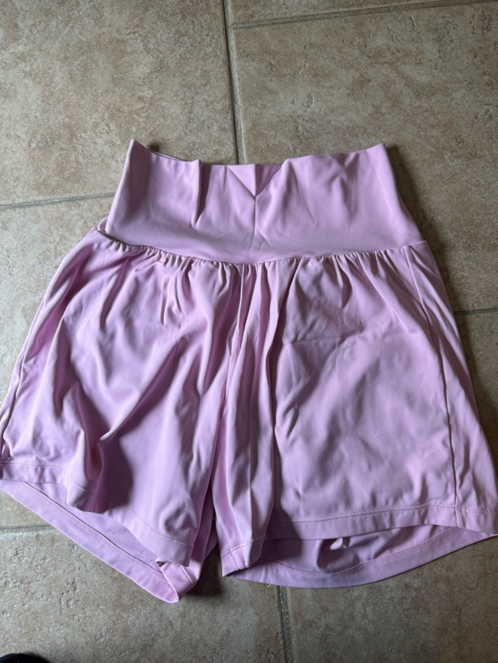 Halara High Waisted Pink 5” Yoga Shorts with Pockets-small